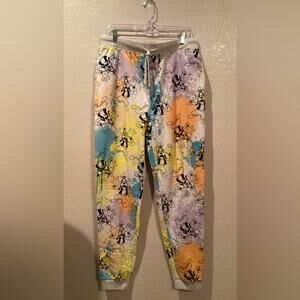 NWT Disney Parks Mickey & Friends Goofy splatter paint Lounge Jogger Pants M